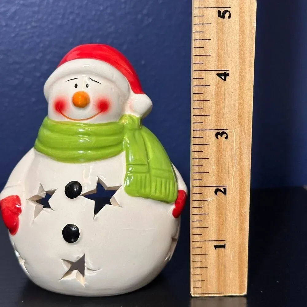Snowman Tealight Candle Holder Holiday Decoration Christmas